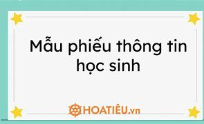 Phiếu Thu Thập Thông Tin Học Sinh Tiểu Học